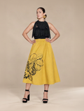 YELLOW FINDS A WAY —  Hand-Painted Midi Skirt