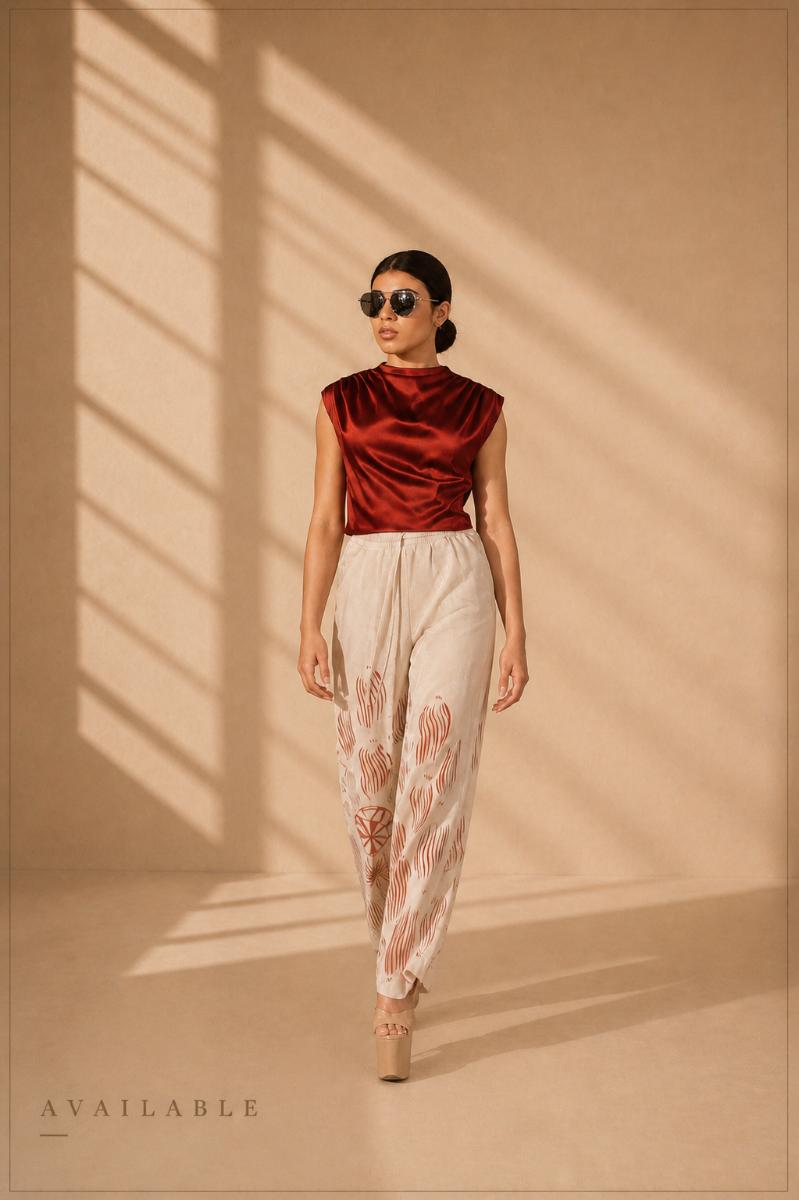 Hand-Painted Linen Pants