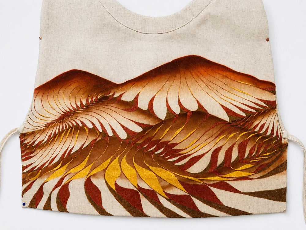 Hand-Painted Linen Top – Abstract Dunes Inspired Design