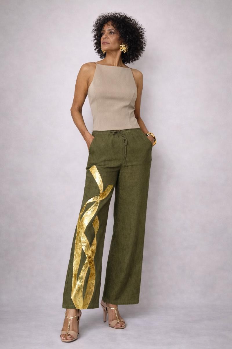 Hand-Painted Linen Pants
