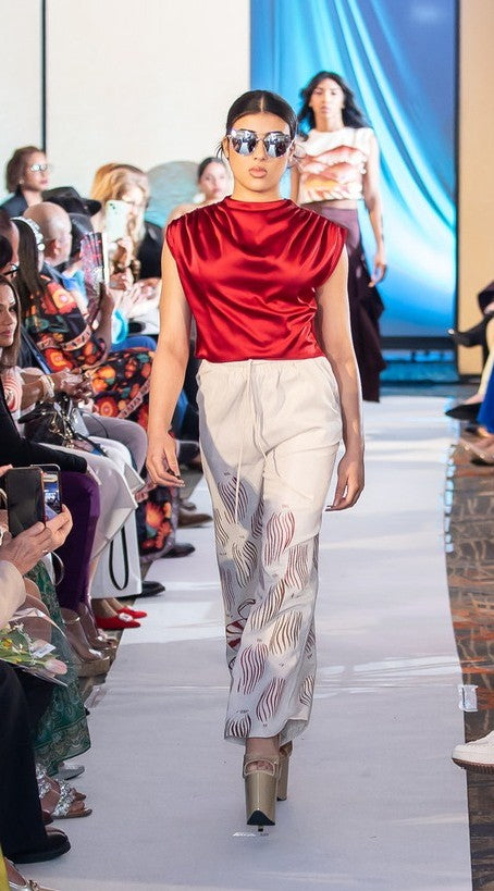 Hand-Painted Linen Pants