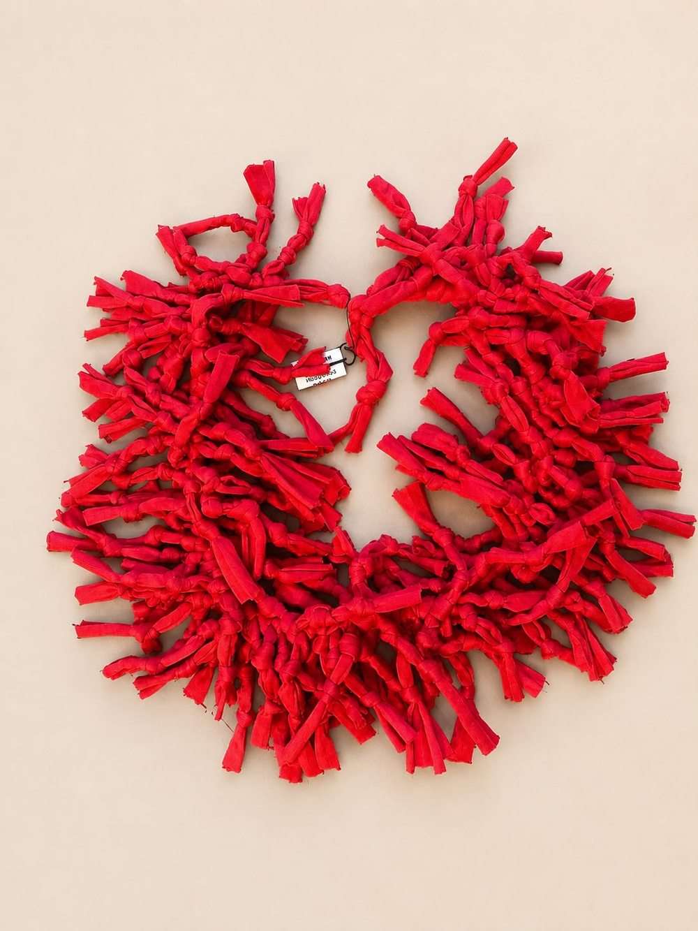 Red Coral Statement Necklace | Handmade Fiber Art Collar | Wearable Art Necklace | Bold Textile Jewelry | Artisan Fashion Accessory