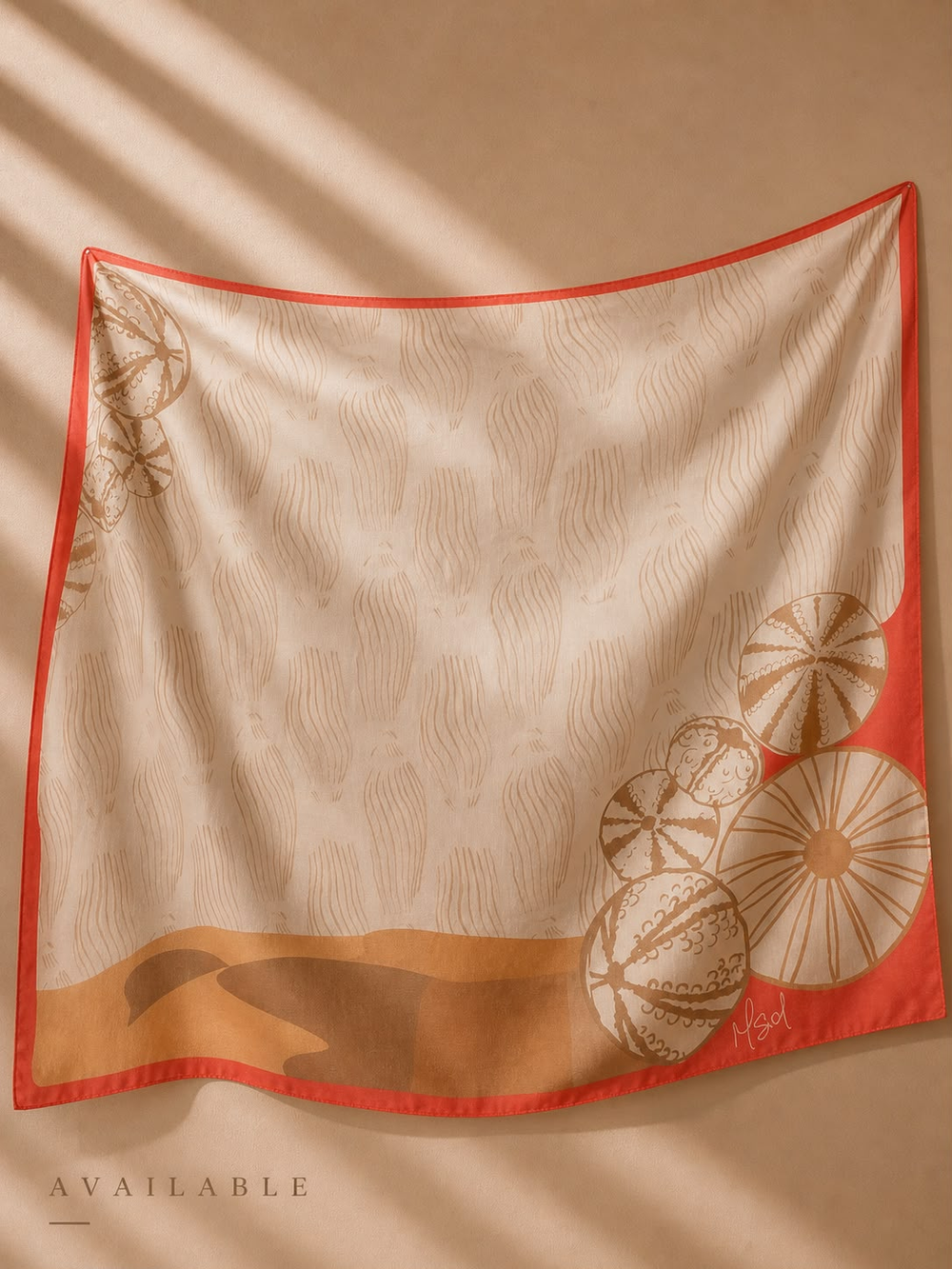 Illustrated Sea Urchin Pareo Resort Wrap Beach Cover Up Coastal Fashion